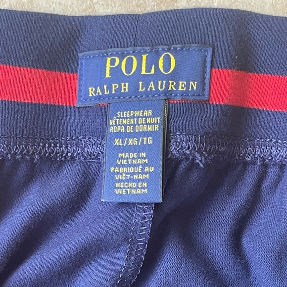 Polo Ralph Lauren Logo Print Knit Jersey Sleep Jogger Pants Navy Men’s XL - Picture 7 of 9